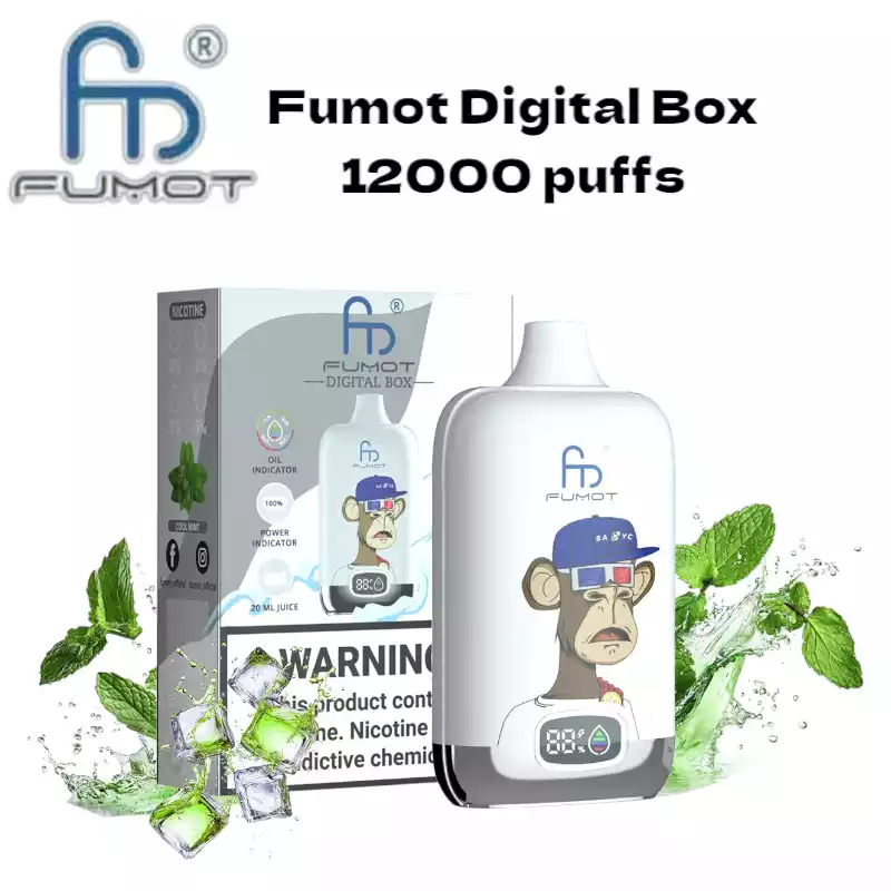 RandM Fumot Digital Box 12000 Puffs Disposable Vape Cool Mint