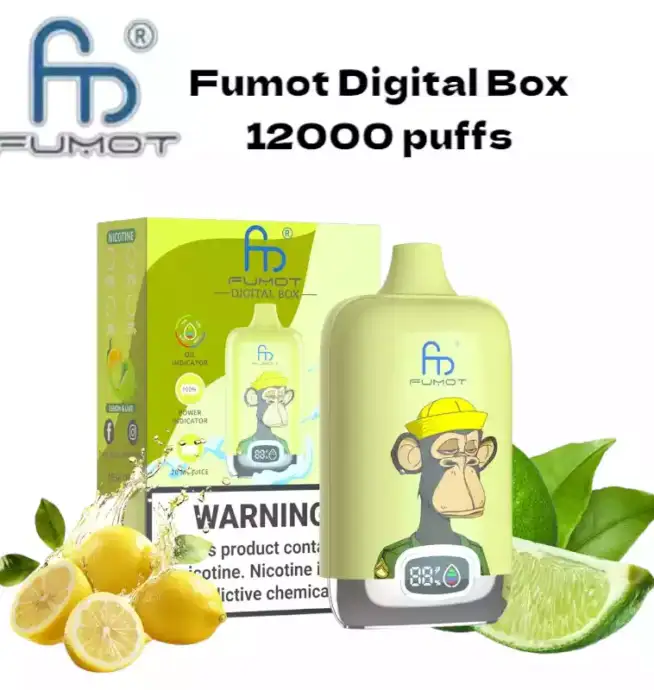 RandM Fumot Digital Box 12000 Puffs Disposable Vape Lemon & Lime