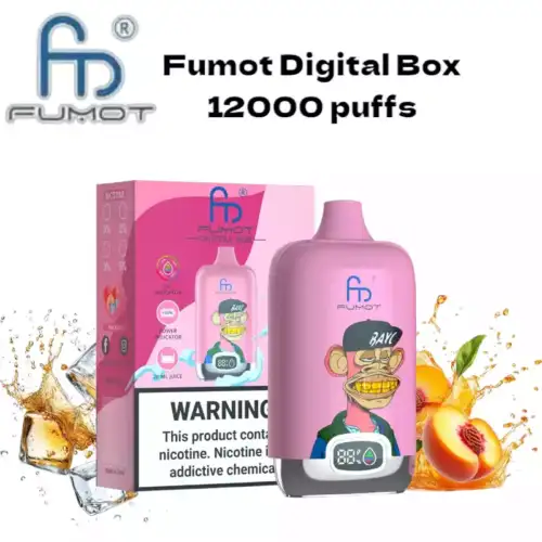 RandM Fumot Digital Box 12000 Puffs Disposable Vape - Peach Ice