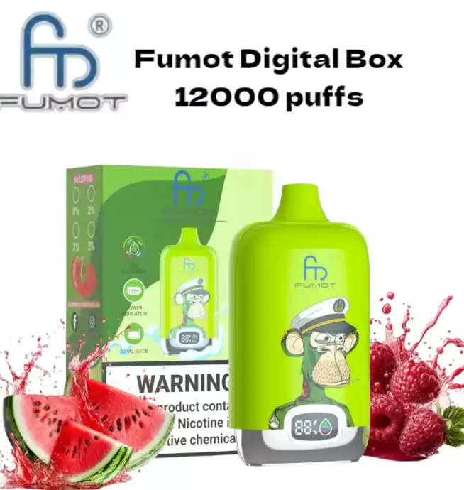 RandM Fumot Digital Box 12000 Puffs Disposable Vape – Raspberry Watermelon