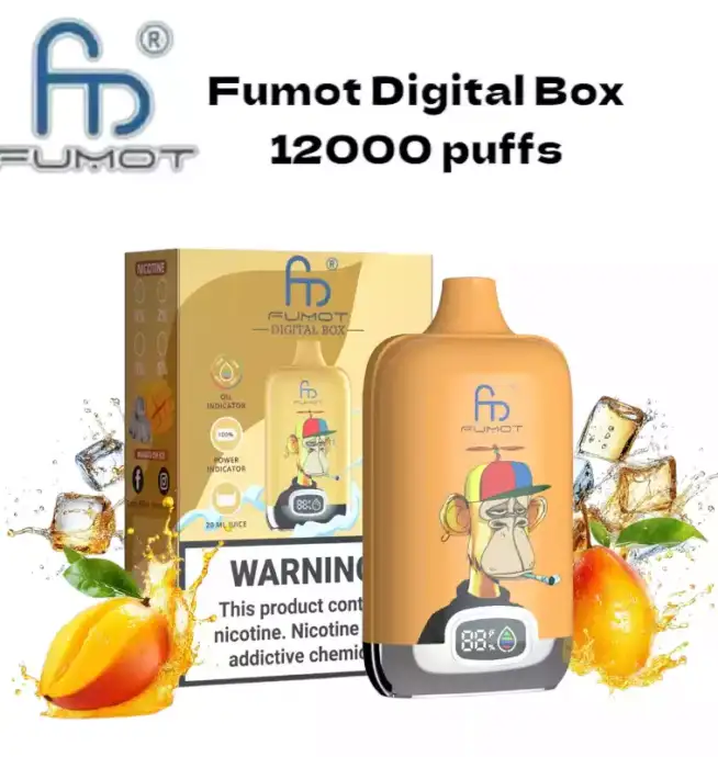 RandM Fumot Digital Box 12000 Puffs Mango On Ice Disposable Vape