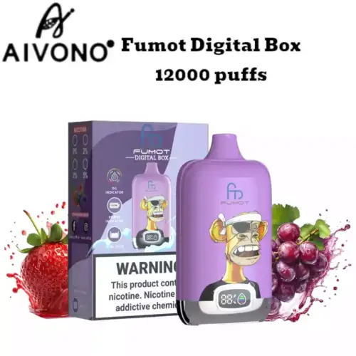 RandM Fumot Digital Box 12000 Puffs – Strawberry Grape Disposable Vape