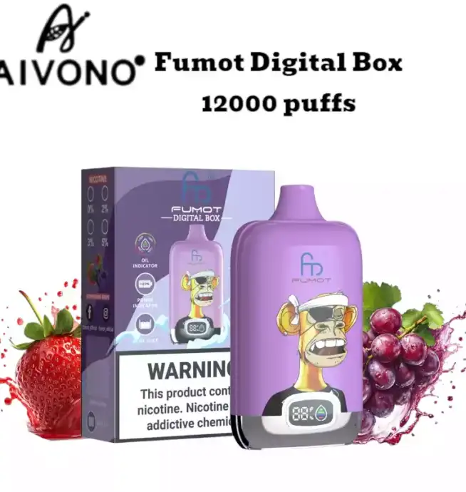 RandM Fumot Digital Box 12000 Puffs – Strawberry Grape Disposable Vape