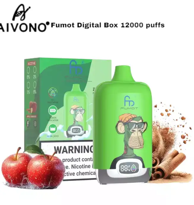 RandM Fumot Digital Box 12000 puffs Apple Cinnamonrry Ice Disposable Vape