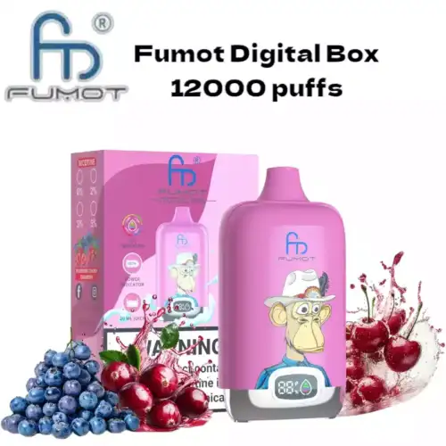 RandM Fumot Digital Box 12000 puffs Disposable Vape Blueberry Cherry Cranberry