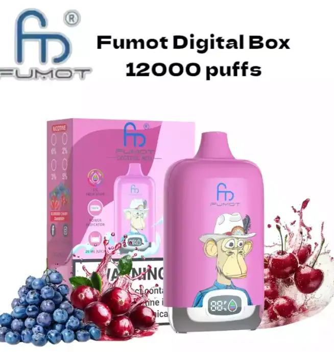 RandM Fumot Digital Box 12000 puffs Disposable Vape Blueberry Cherry Cranberry