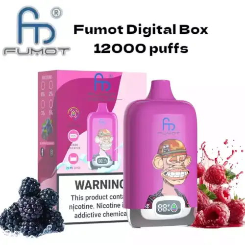 RandM Fumot Digital Box 12000 puffs Disposable Vape Bluesour Raspberry