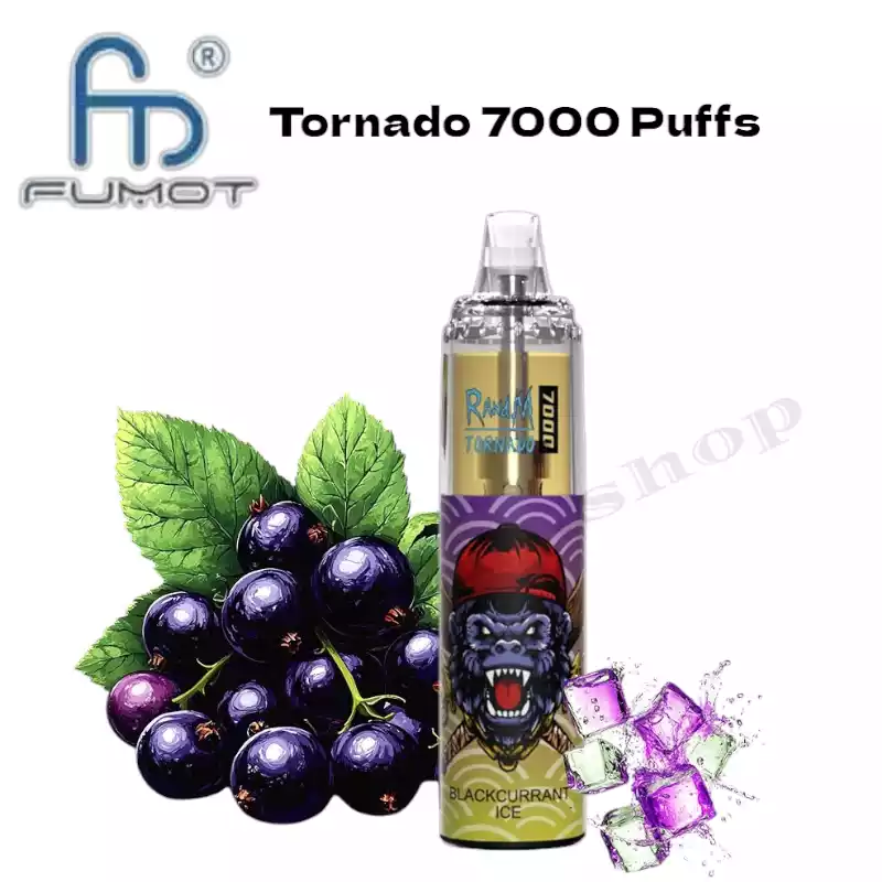 RandM Tornado 7000 Puffs Blackcurrant Ice Rechargeable Vape